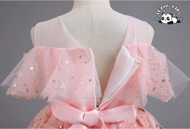 LEZONKIDS - High Quality Flower Girl Dresses New Pink Layered Embroidered Girls Dresses Wedding Princess Dresses